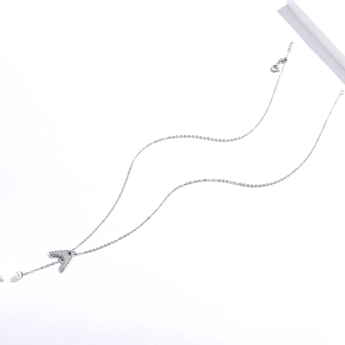Pandora Style Silver Shark Necklace - SCN369