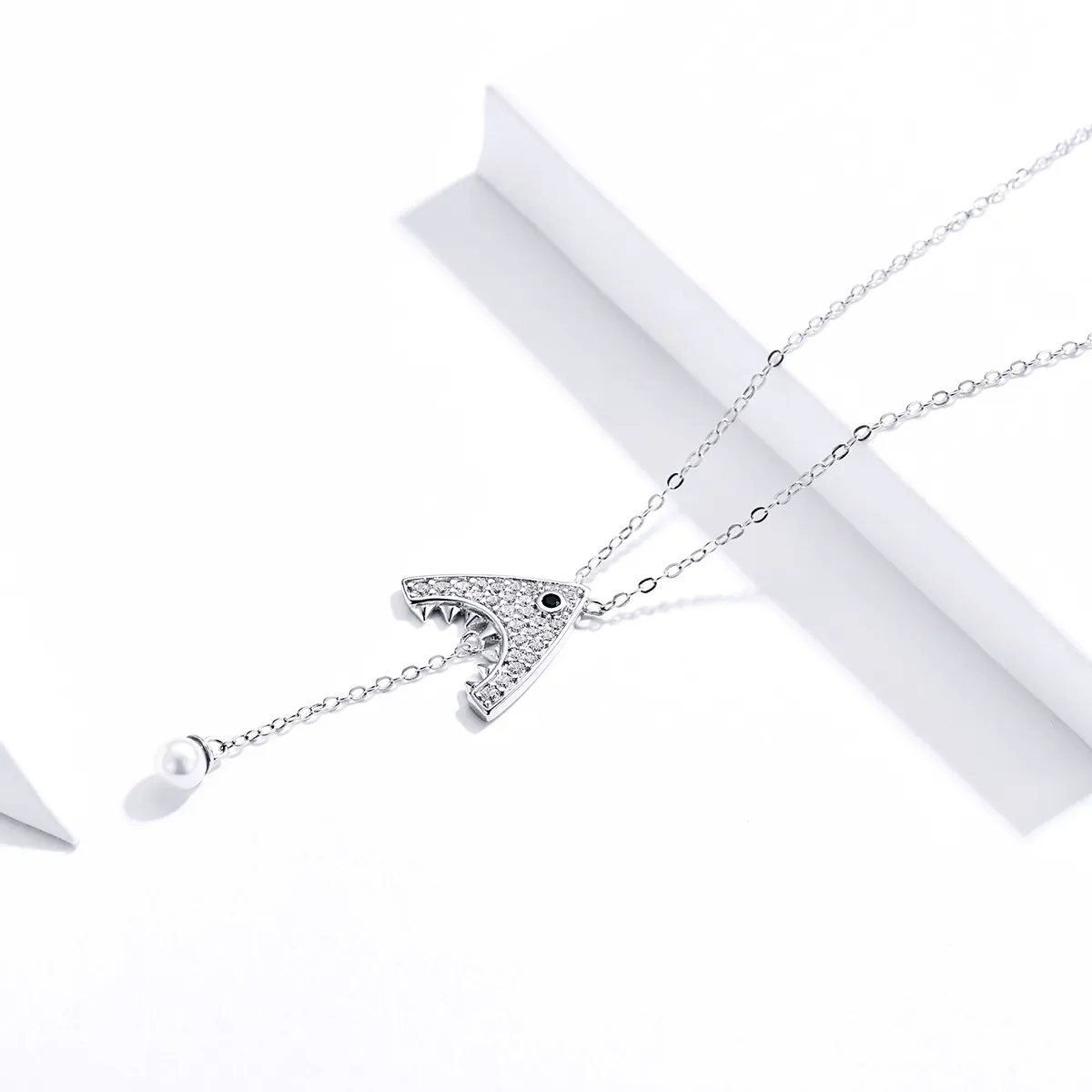 Pandora Style Silver Shark Necklace - SCN369