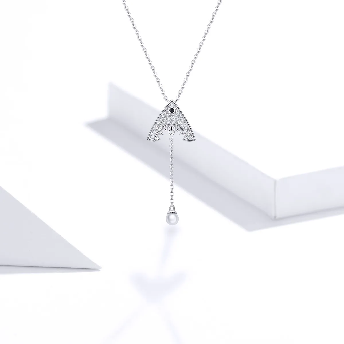 Pandora Style Silver Shark Necklace - SCN369