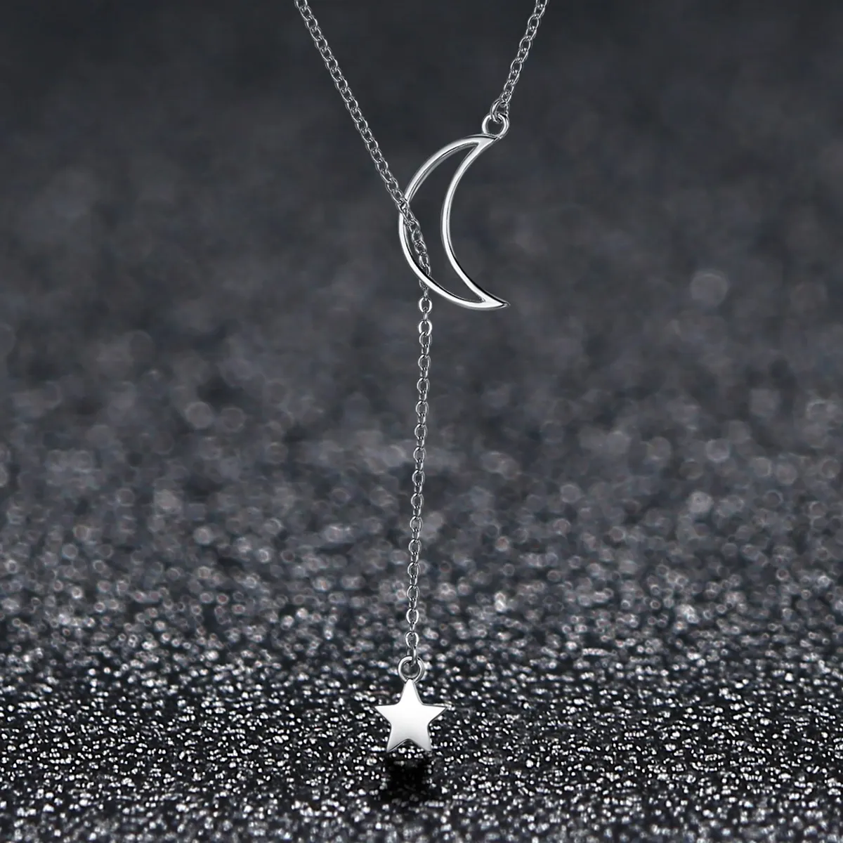 Pandora Style Silver Star and Moon Fairy Necklace SCN108