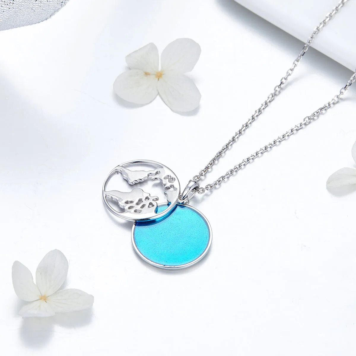 Pandora Style Silver Travel Around The World Necklace - SCN319