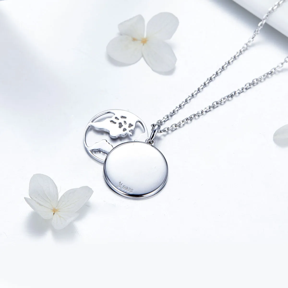 Pandora Style Silver Travel Around The World Necklace - SCN319