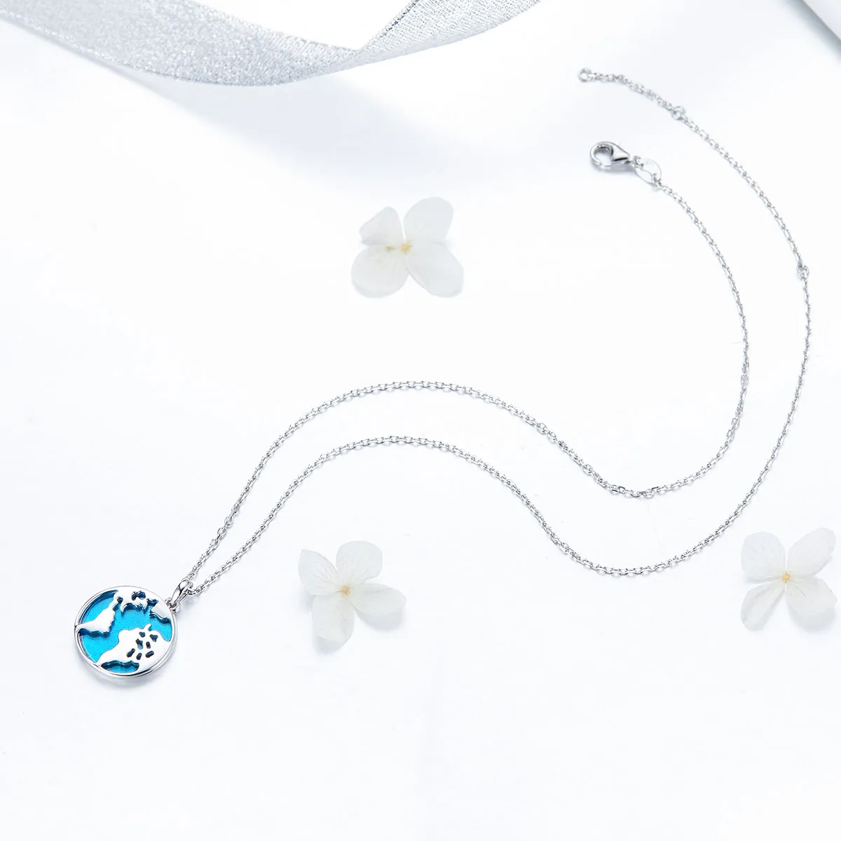 Pandora Style Silver Travel Around The World Necklace - SCN319