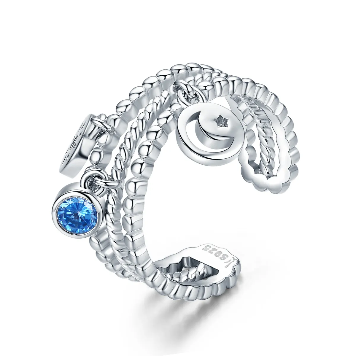 pandora style silver accompany you day and night ring scr350