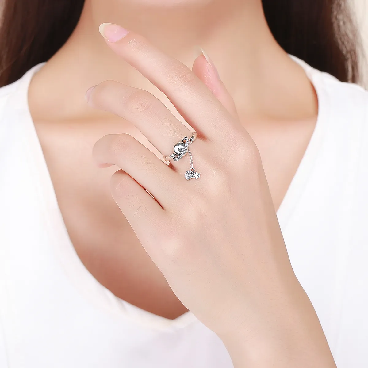 Pandora Style Silver Bright Galaxy Ring - SCR377