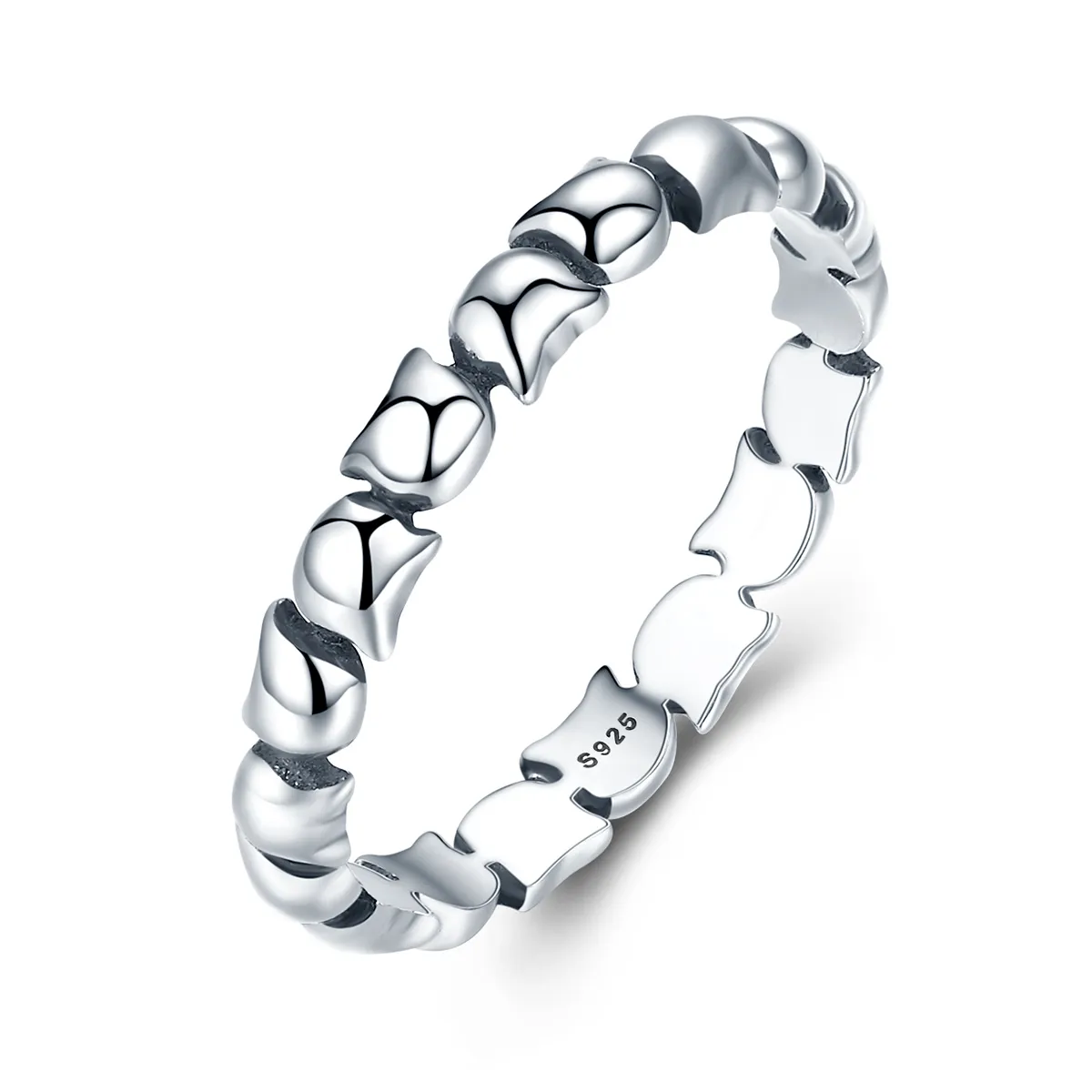 Pandora Style Silver Cat Love Ring - SCR047