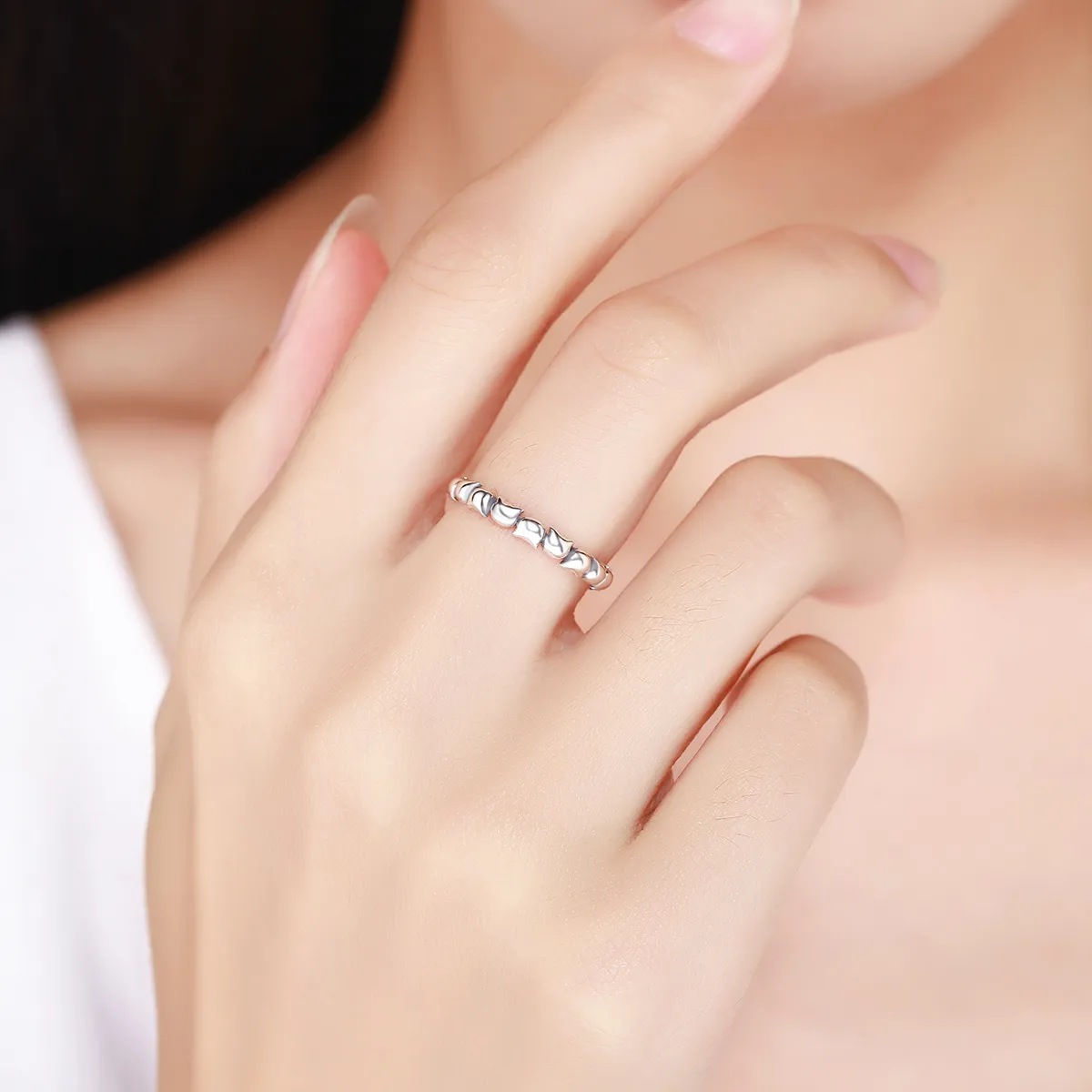 Pandora Style Silver Cat Love Ring - SCR047