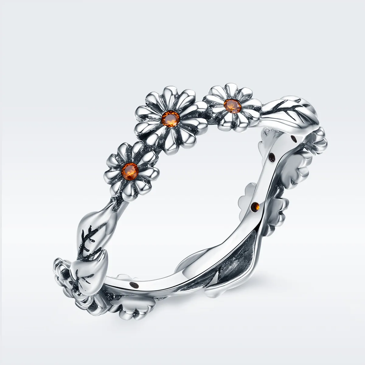 Pandora Style Silver Daisy Flower Ring - SCR298