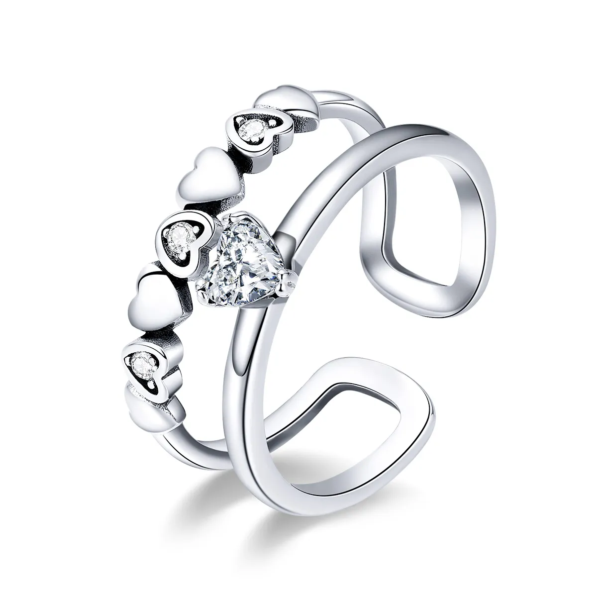 pandora style silver exquisite heart ring scr429