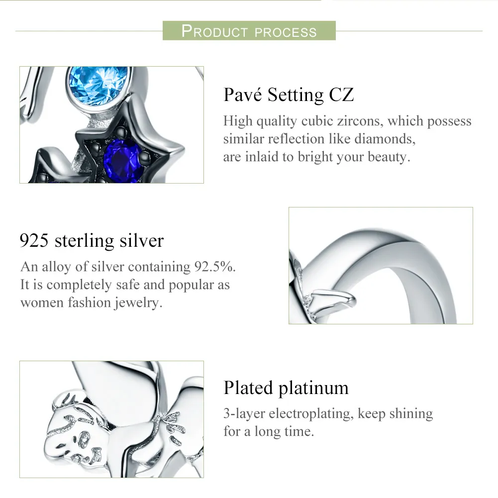 Pandora Style Silver Fairy of Night Ring - SCR349