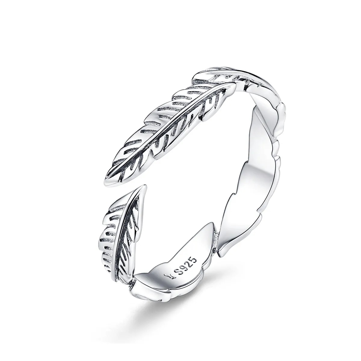 Pandora Style Silver Feather Ring - SCR517