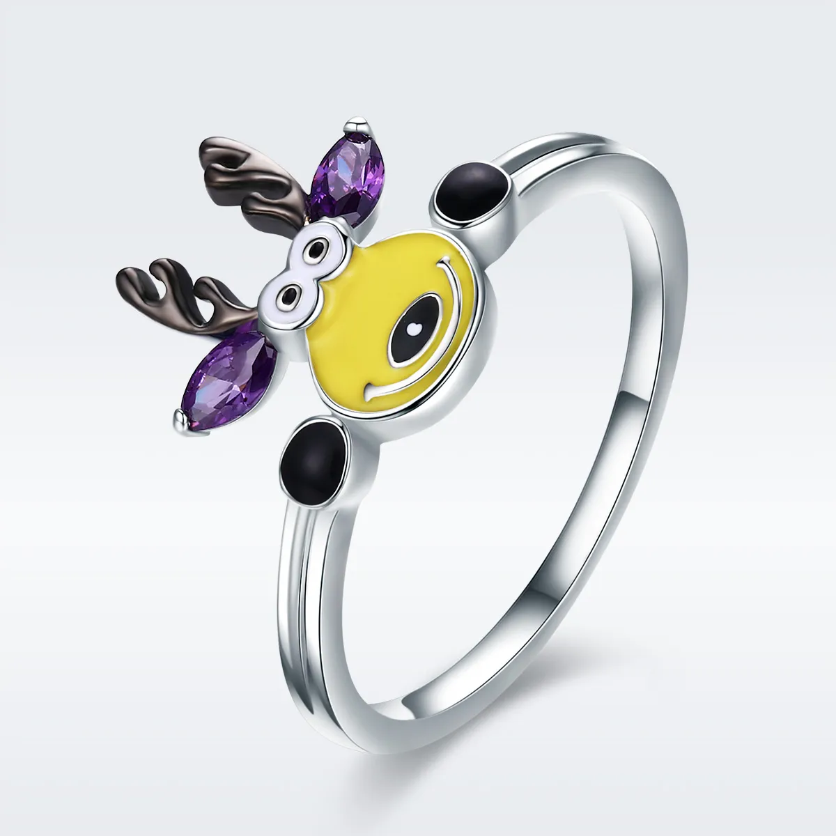 pandora style silver happy elk ring scr358