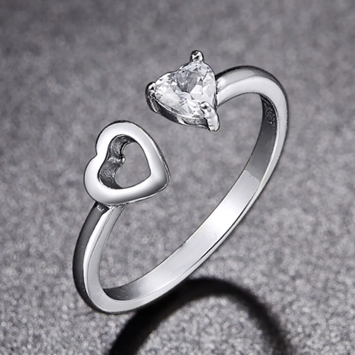 Pandora Style Silver Heart and Soul Ring - SCR073