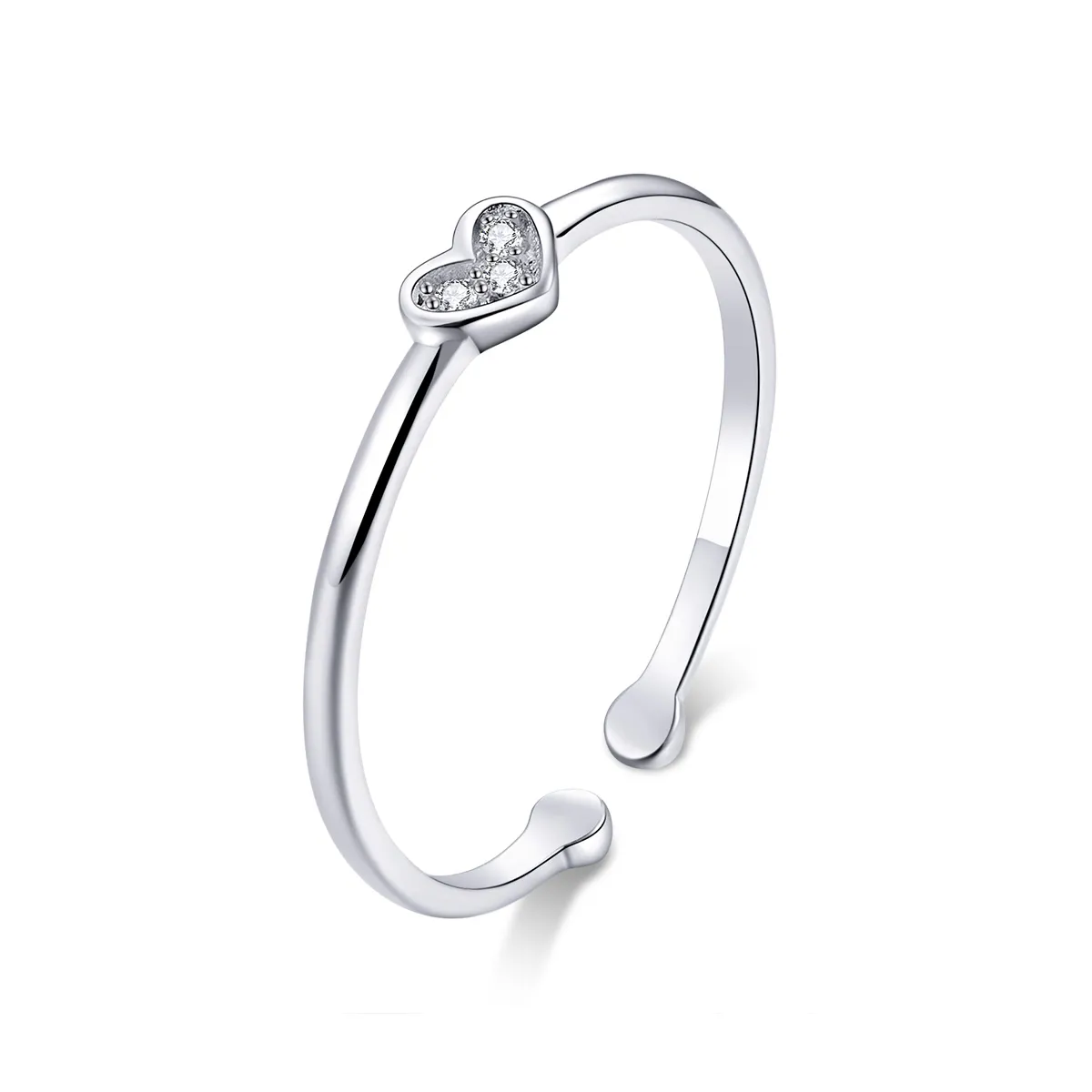pandora style silver heart of lady ring scr491