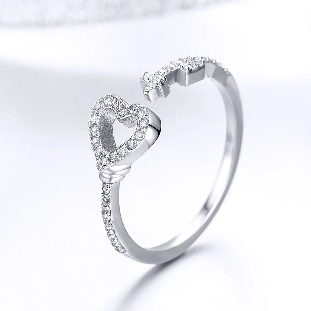 Pandora Style Silver Heartslock Ring - SCR502