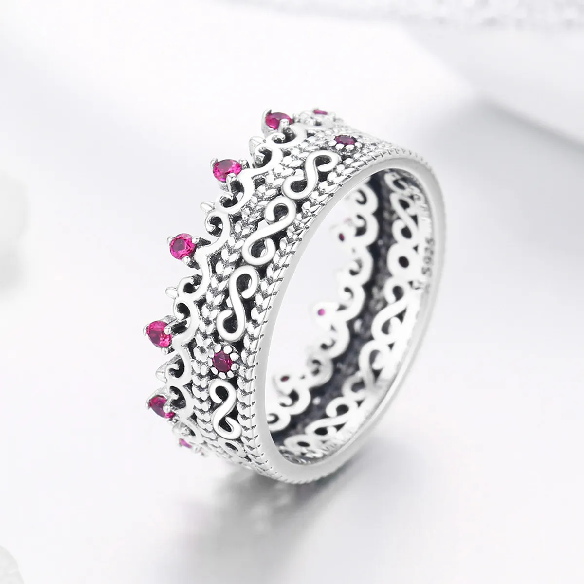 Pandora Style Silver Laurel Crown Ring - SCR487