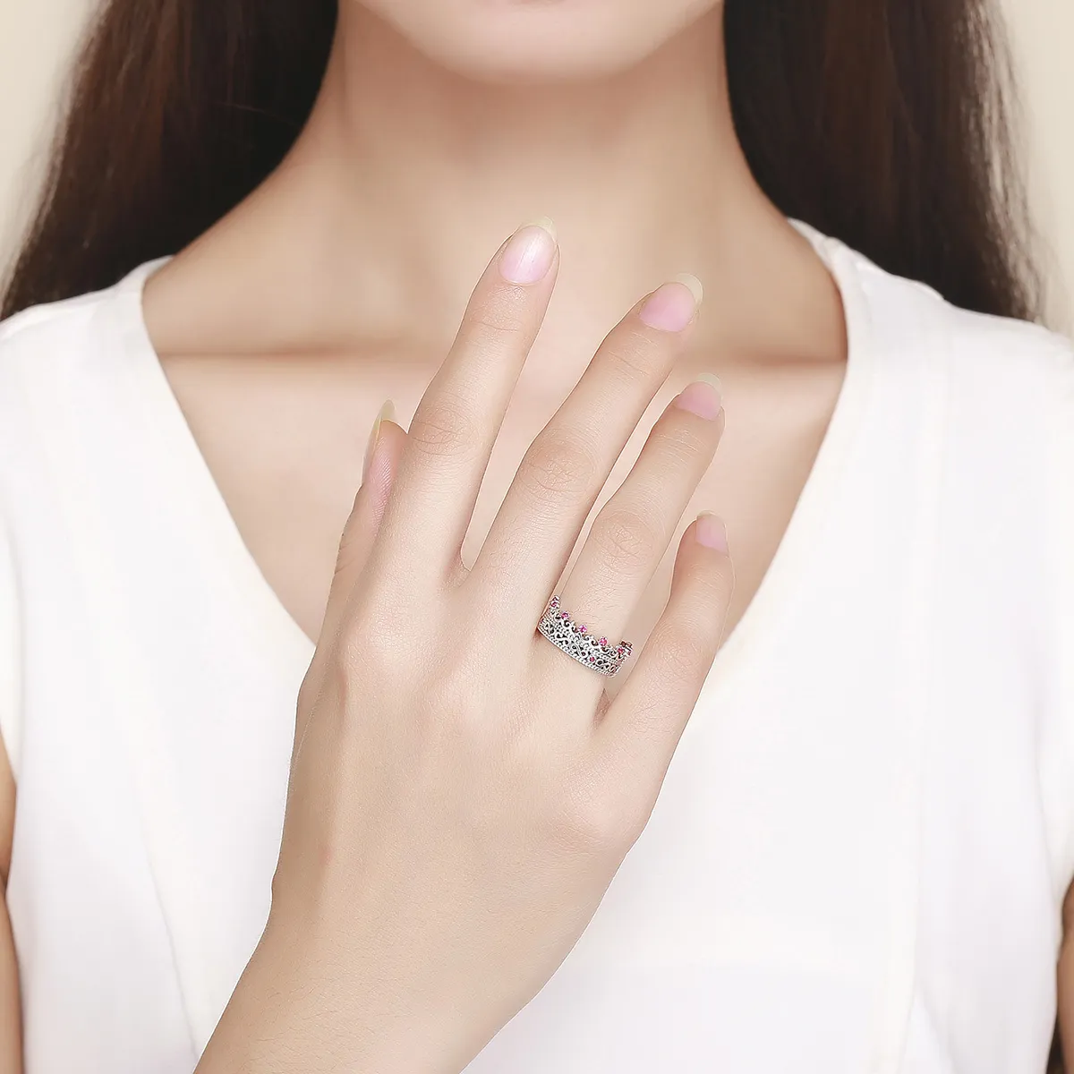 Pandora Style Silver Laurel Crown Ring - SCR487