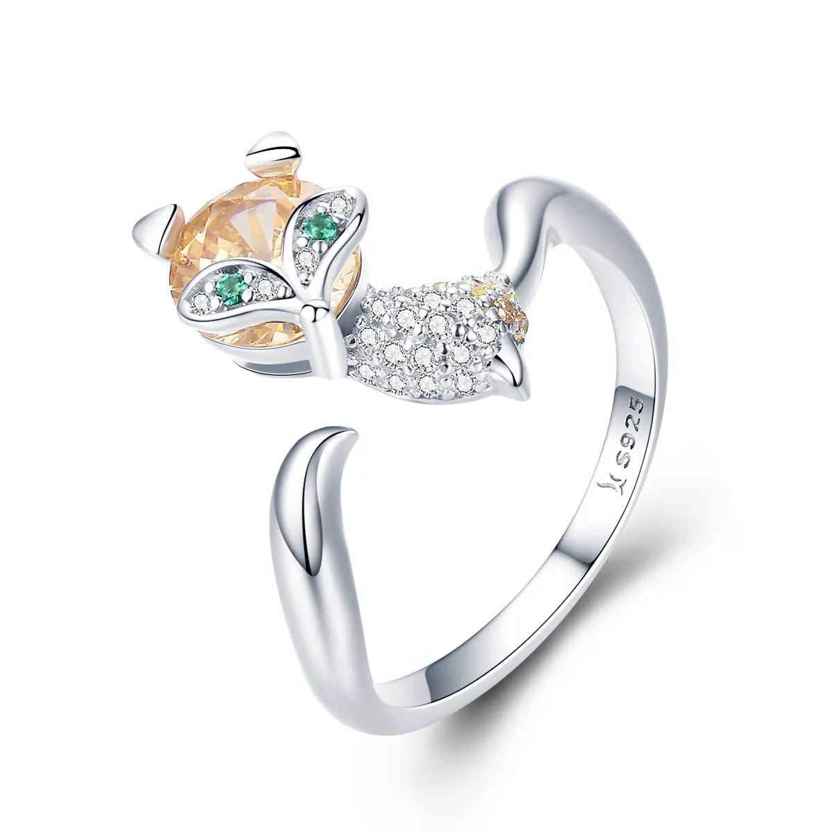 pandora style silver little fox ring scr477