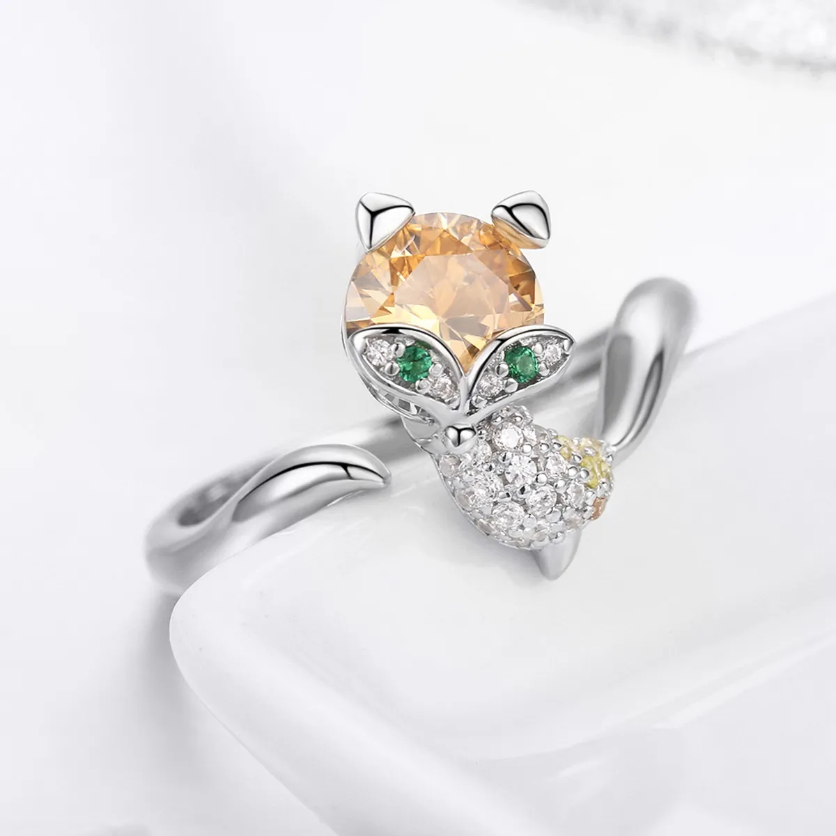 Pandora Style Silver Little Fox Ring - SCR477