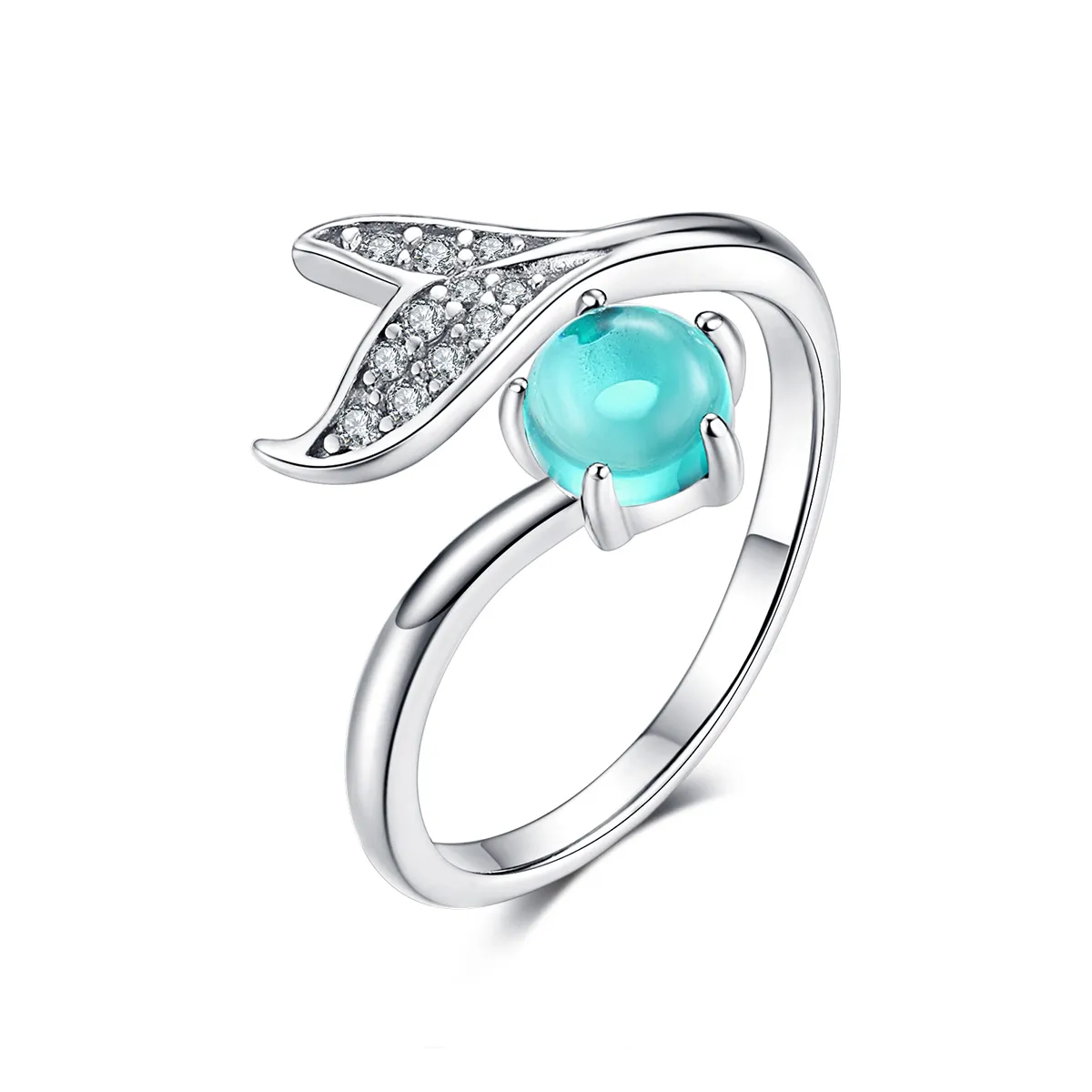 pandora style silver mermaids tear ring scr515