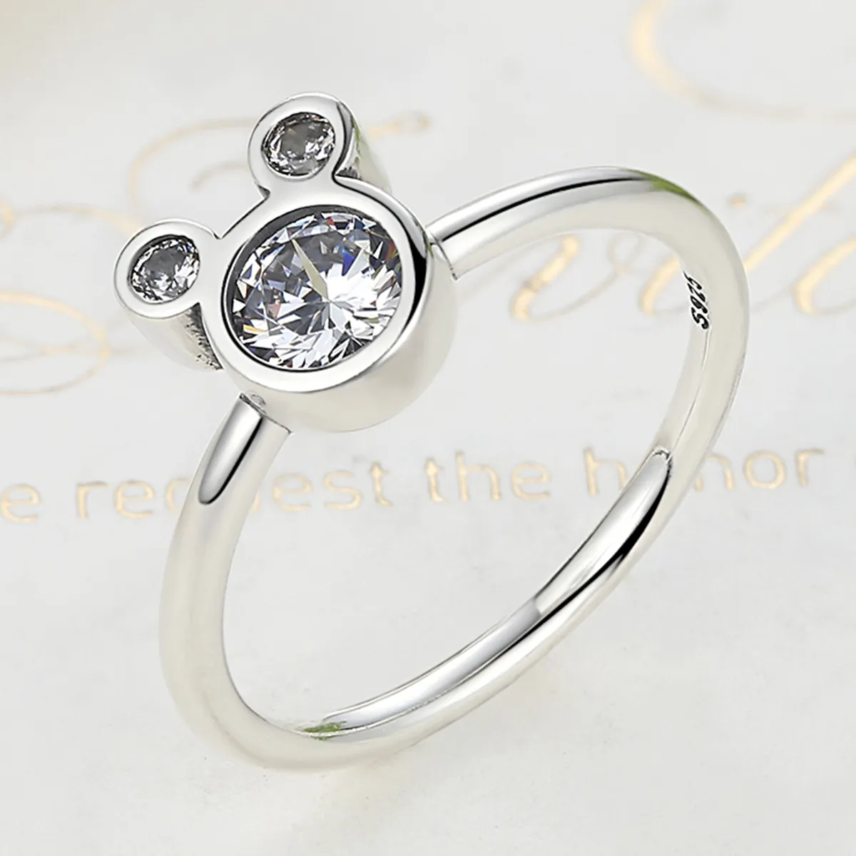 Pandora Style Silver Mickey Ring - SCR032