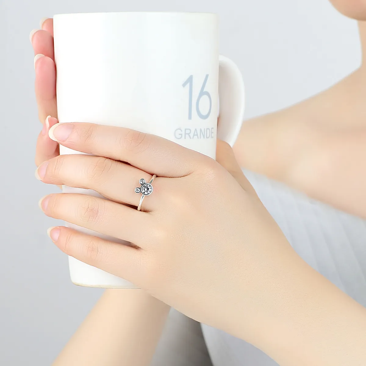 Pandora Style Silver Mickey Ring - SCR032