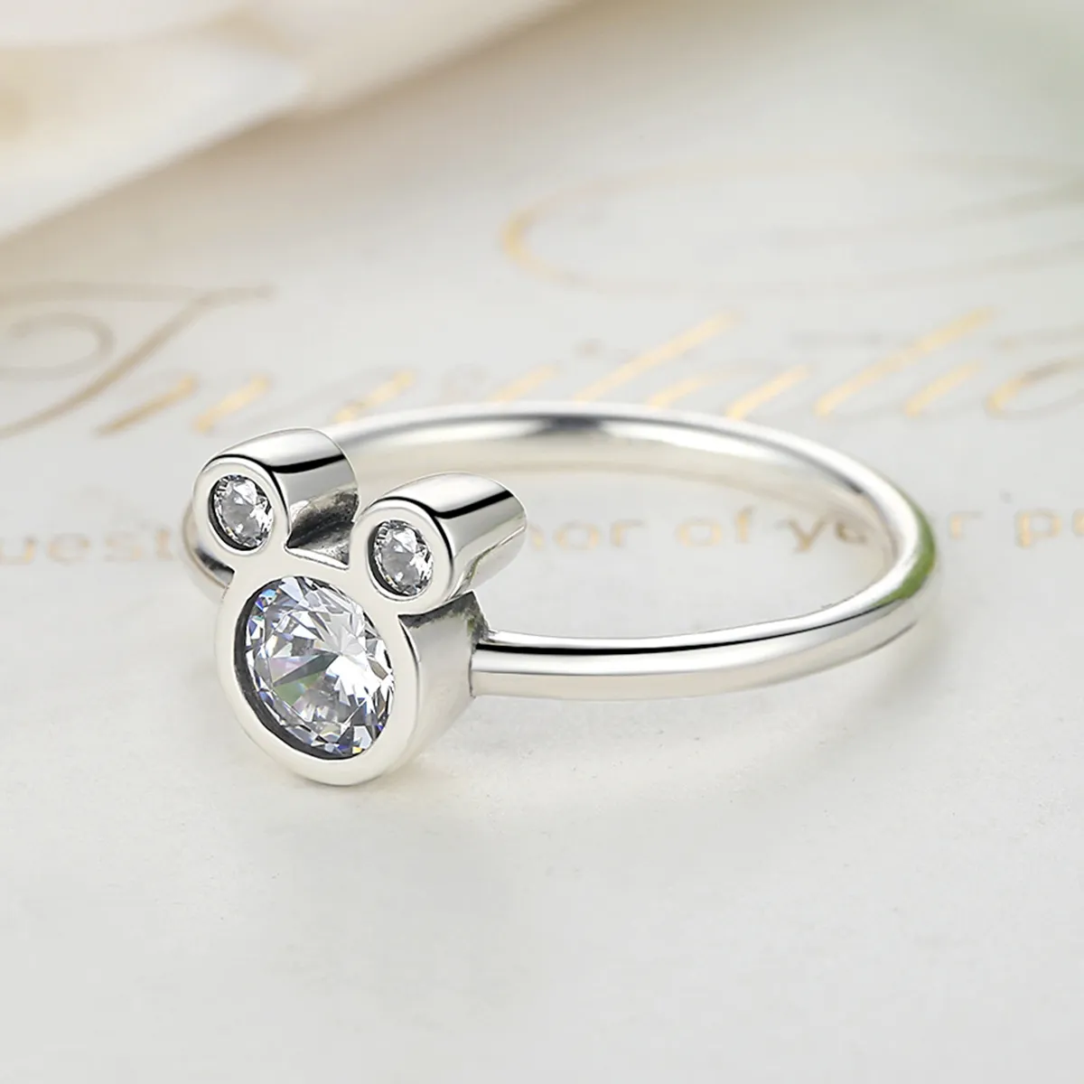 Pandora Style Silver Mickey Ring - SCR032