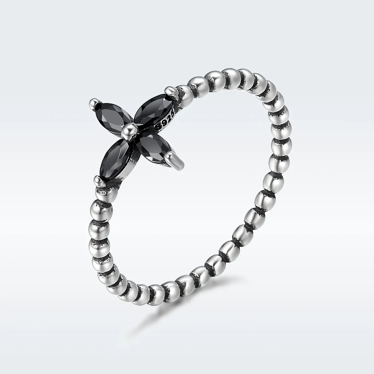 Pandora Style Silver Modern Flower Ring - SCR137