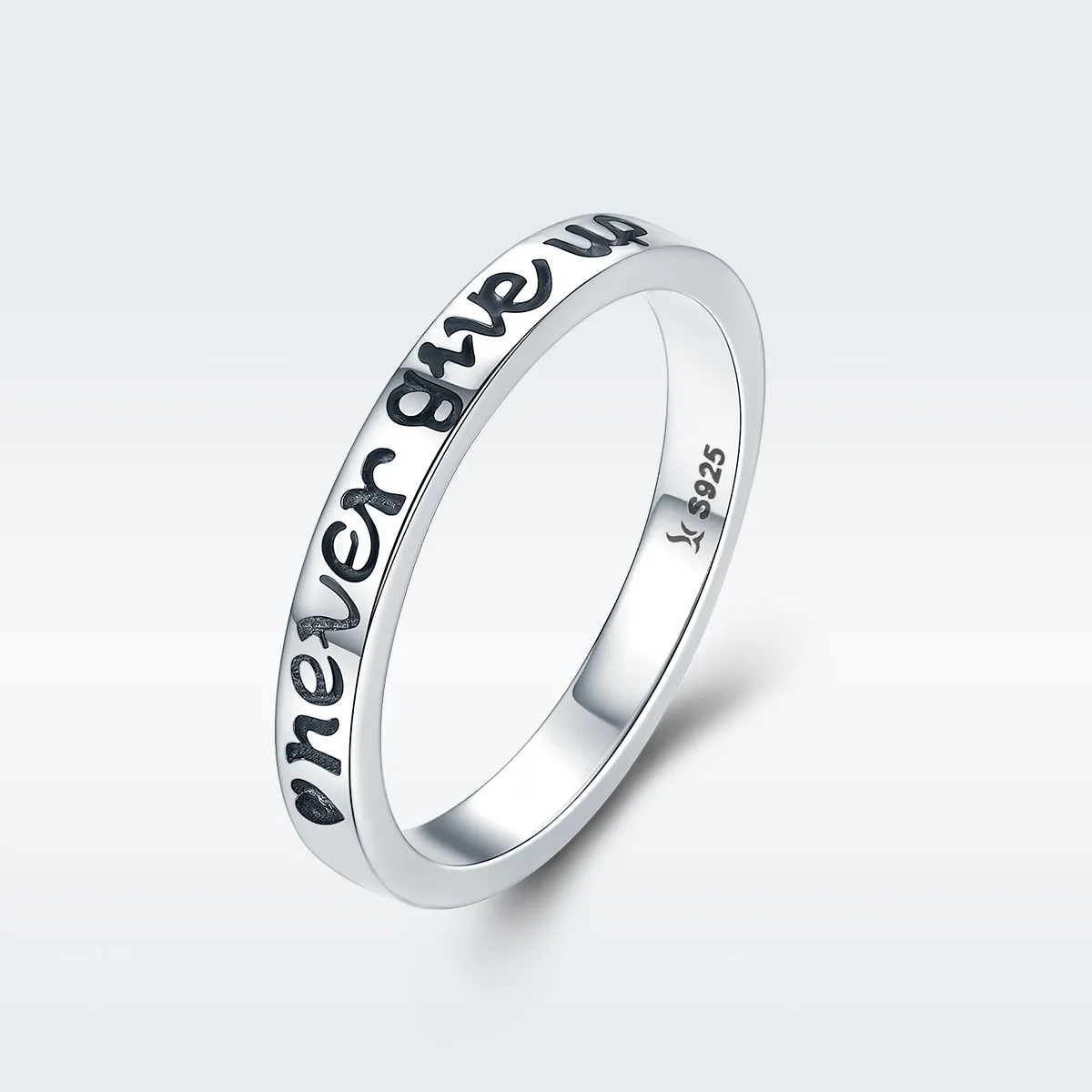 Pandora Style Silver Never Give Up Ring - SCR204