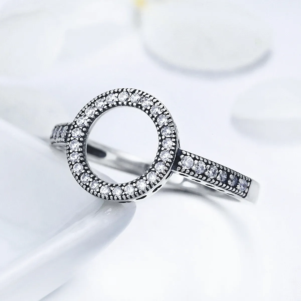 Pandora Style Silver Ring of Halo Ring - SCR041