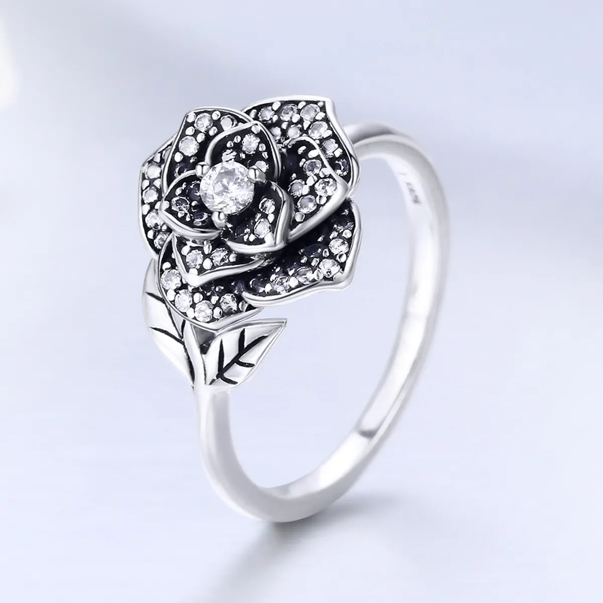 Pandora Style Silver Rose Love Ring SCR382