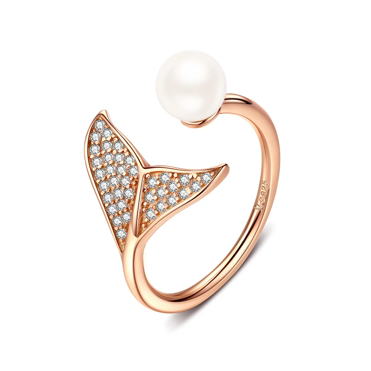 Pandora Style Silver Sparkling Mermaid Ring - SCR286