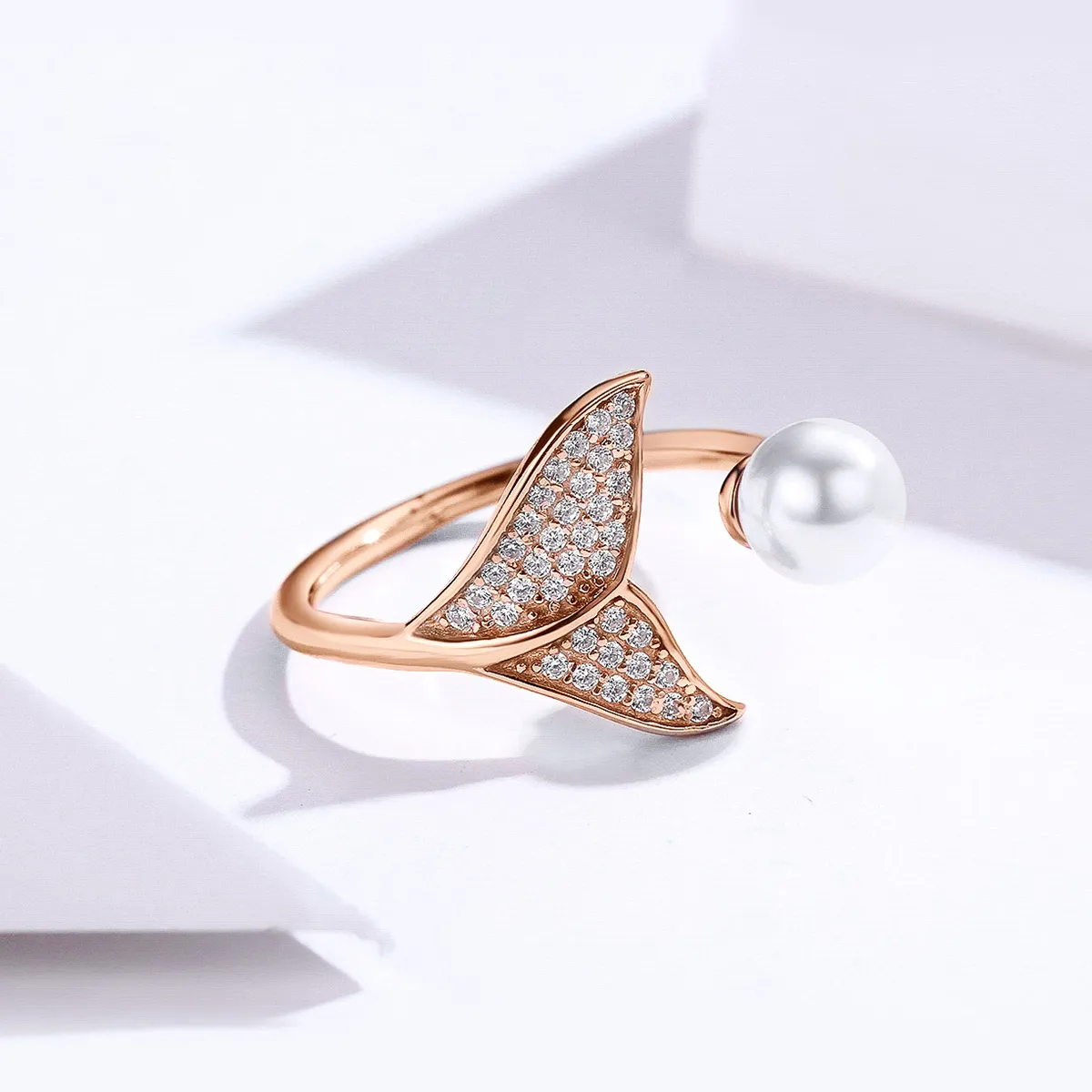 Pandora Style Silver Sparkling Mermaid Ring - SCR286