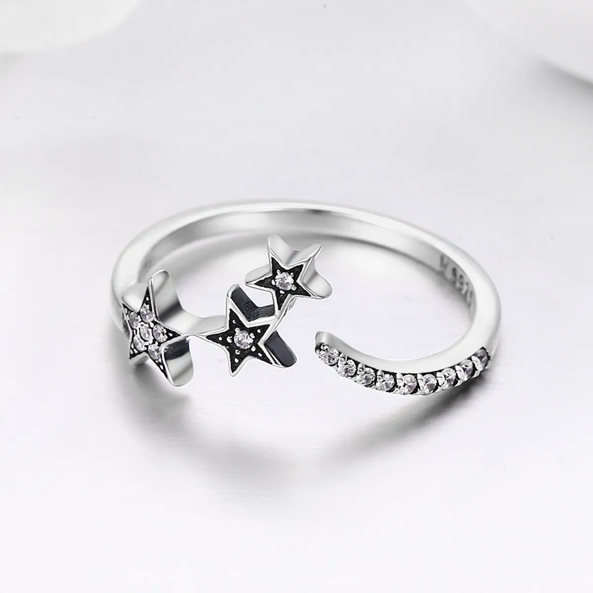 Pandora Style Silver Star Wish Ring - SCR312