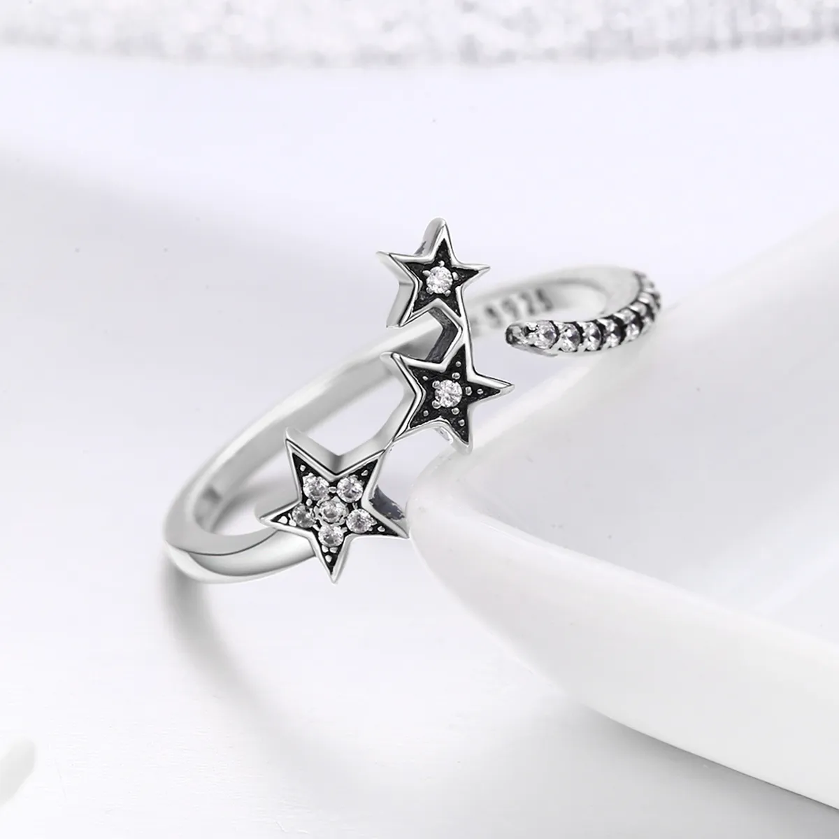 Pandora Style Silver Star Wish Ring - SCR312