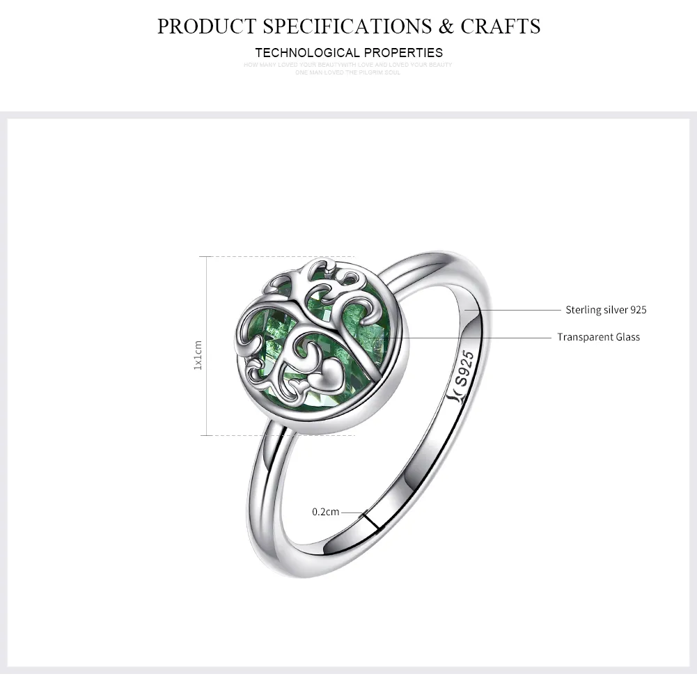 Pandora Style Silver Tree of Life Ring - SCR053
